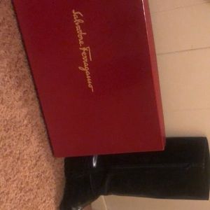 Salvatore Ferragamo black calf boots